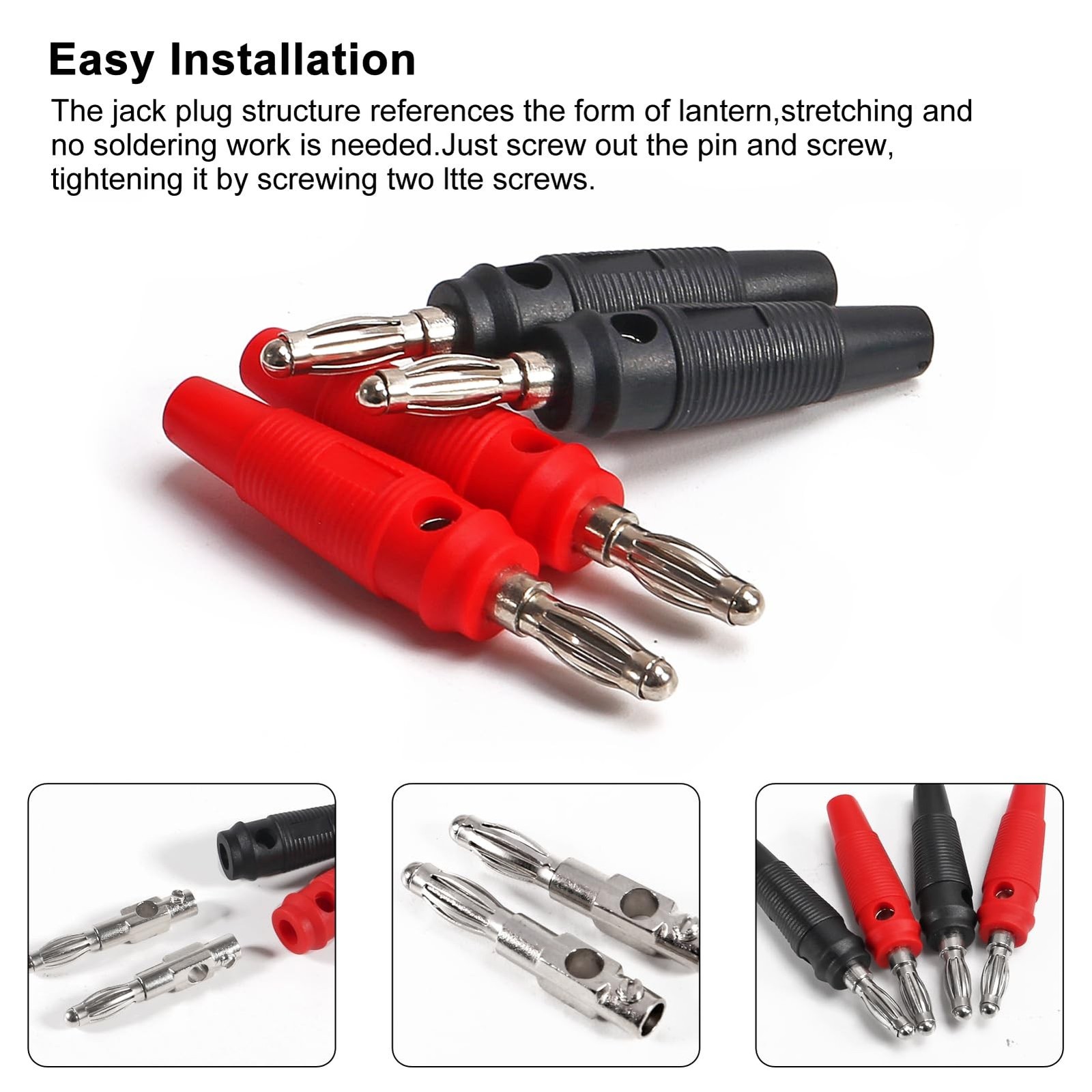 30PCS Binding Posts Terminals 4mm Banana Plug Socket & Red and Black Gold Pla...