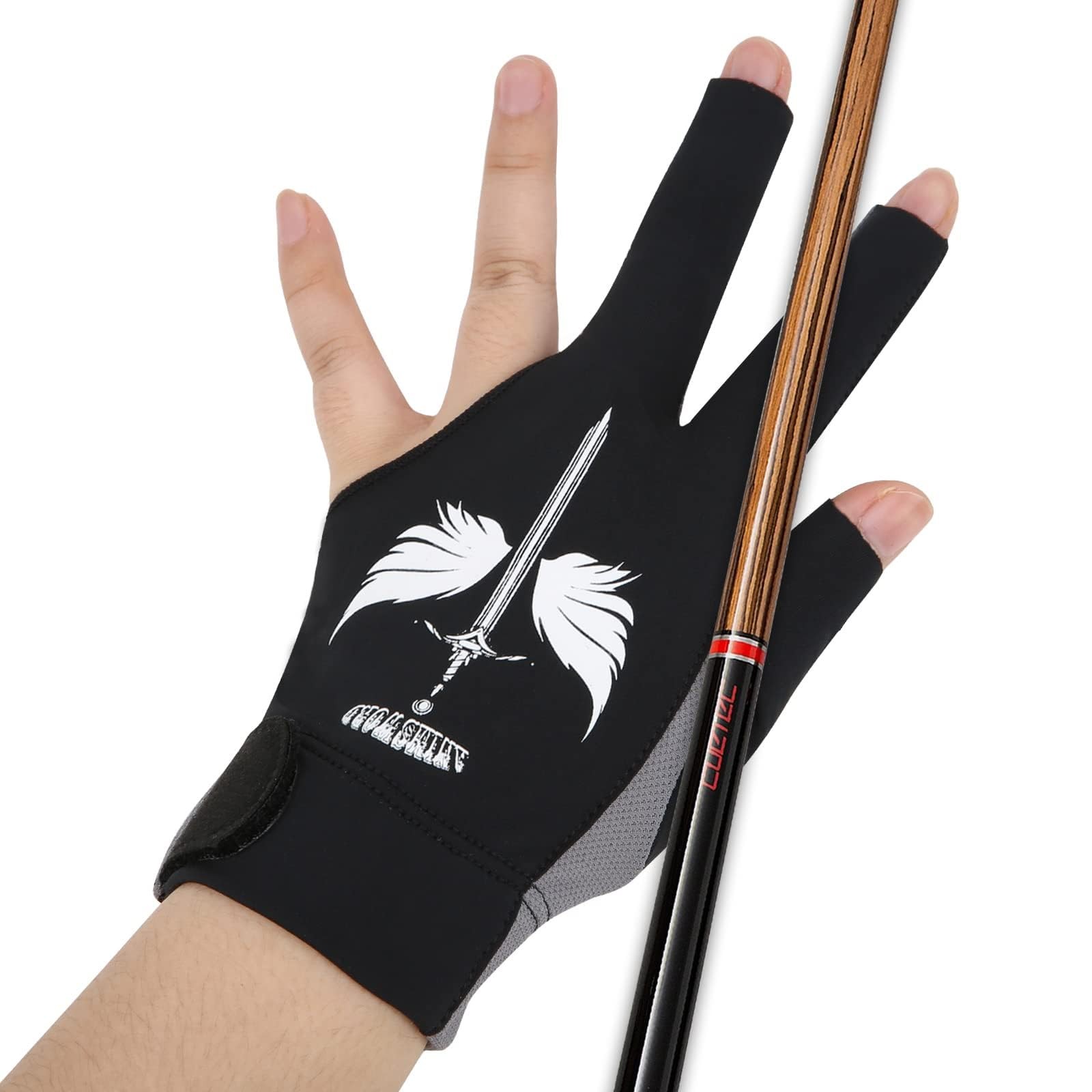 Breathable and Comfortable Billiard Pool Gloves Fits on Left Hand or Right Ha...