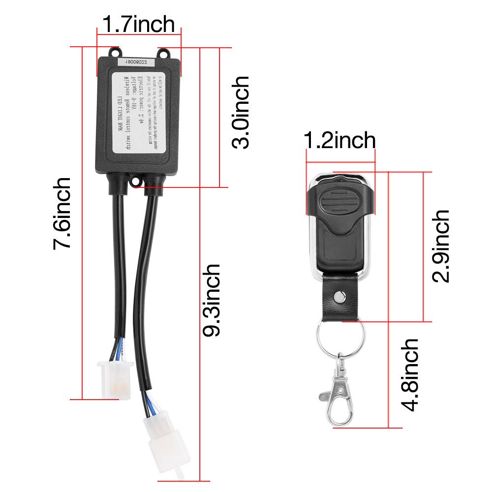 Wireless Remote Control Switch Strobe w/2-Lead Wiring Harness Kit LED Light Bar
