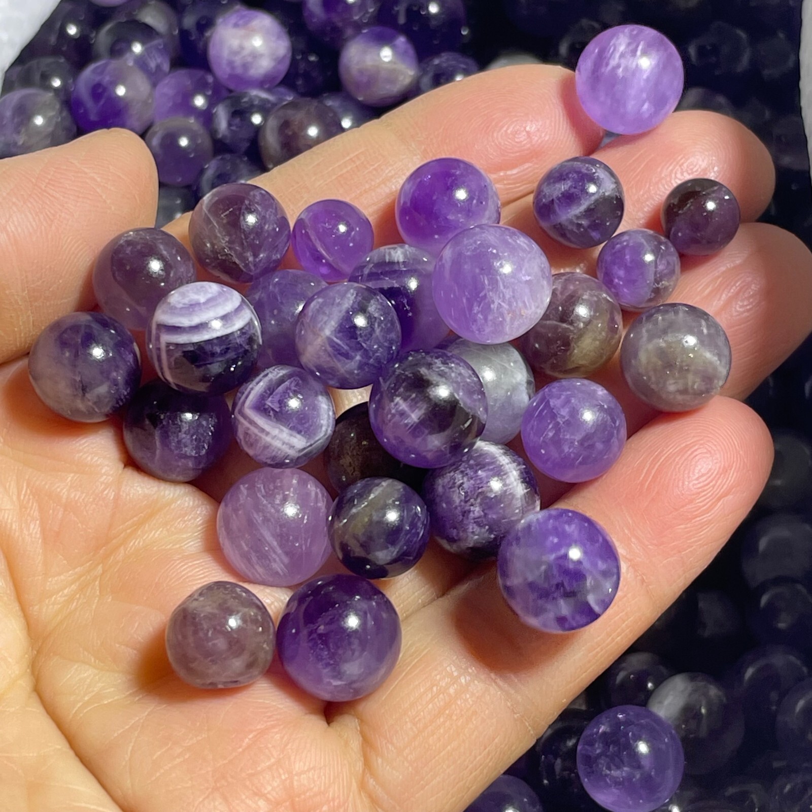 15pcs Dream Amethyst Stone ball sphere Mineral Specimen Healing Crystal 11-13mm