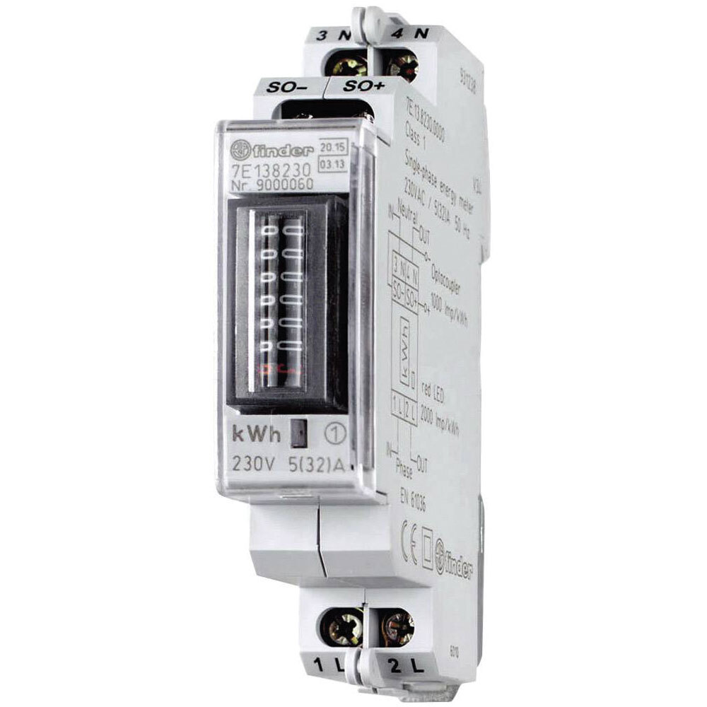 Finder 7E.13.8.230.0010 Electric Meter AC 32A Approved MID Compliant EN