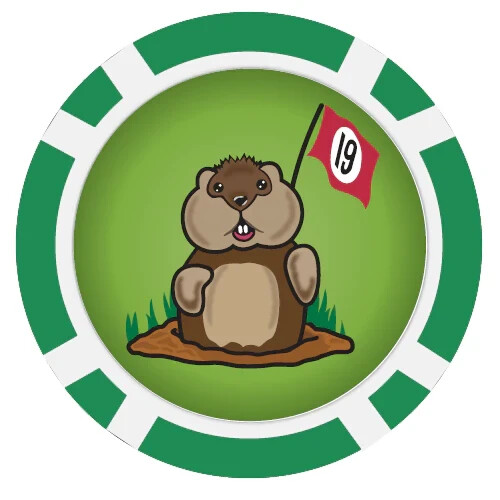 Dancing Gopher Poker Chip Golf Ball Marker by ReadyGOLF