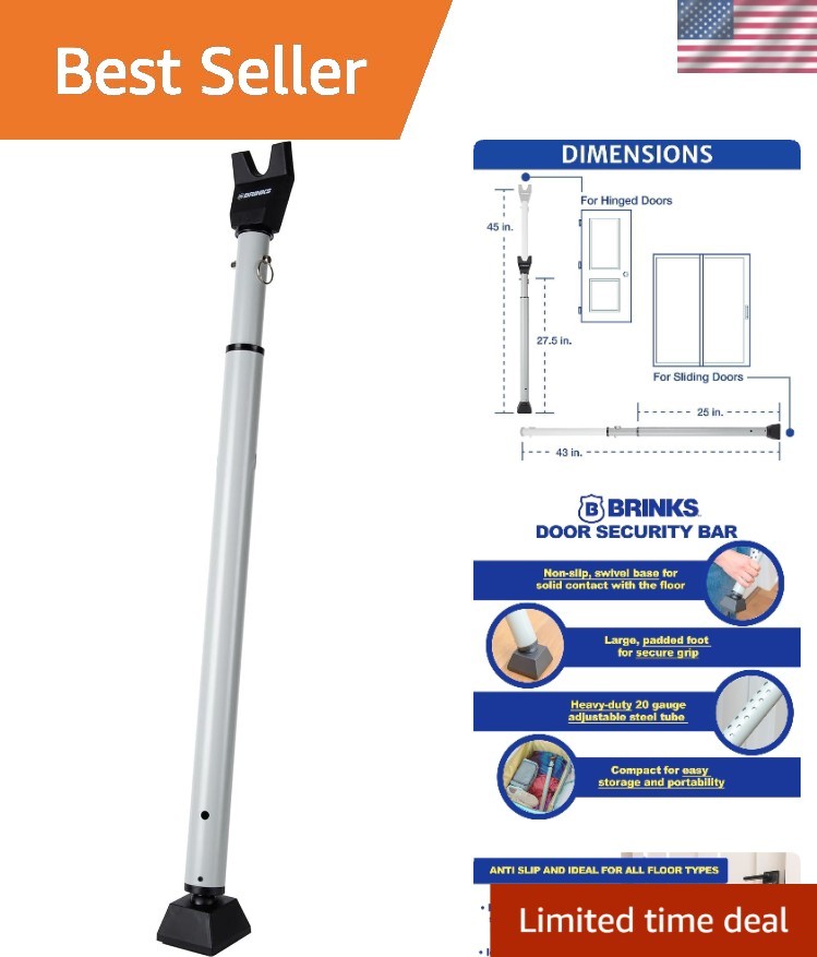 Elegant Silver Door Jammer – Reliable and Adjustable Security for Any Door Type