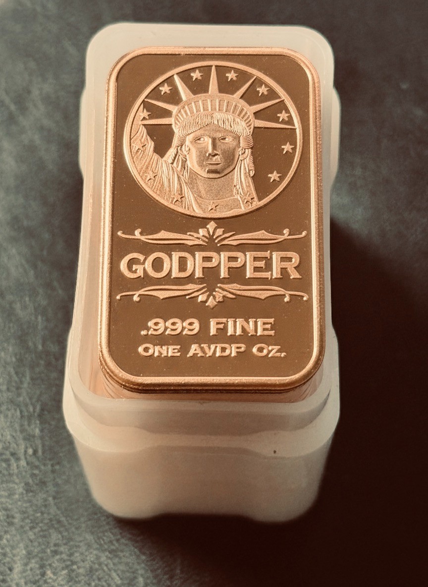 Liberty Head Design Osborne Mint  1 oz .999 Fine Copper Bar USA