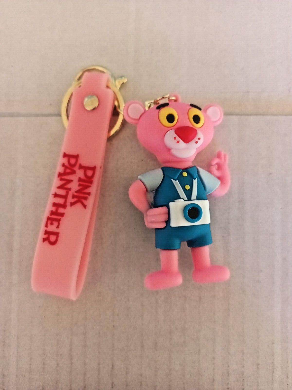 PINK PANTHER KEYCHAIN / BACKPACK CLIP -PVC 3D-NEXT DAY SHIPPING