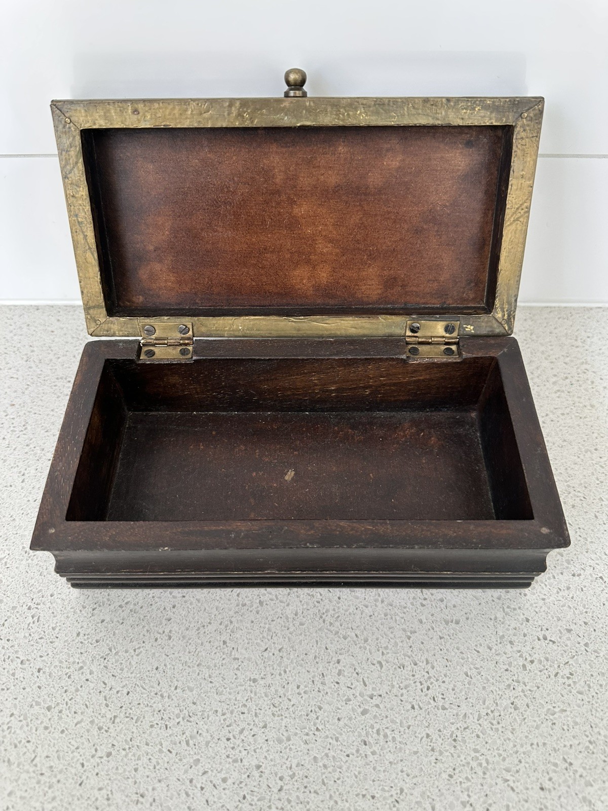Elephant trinket, tea, jewelry Box Metal And Solid Wood