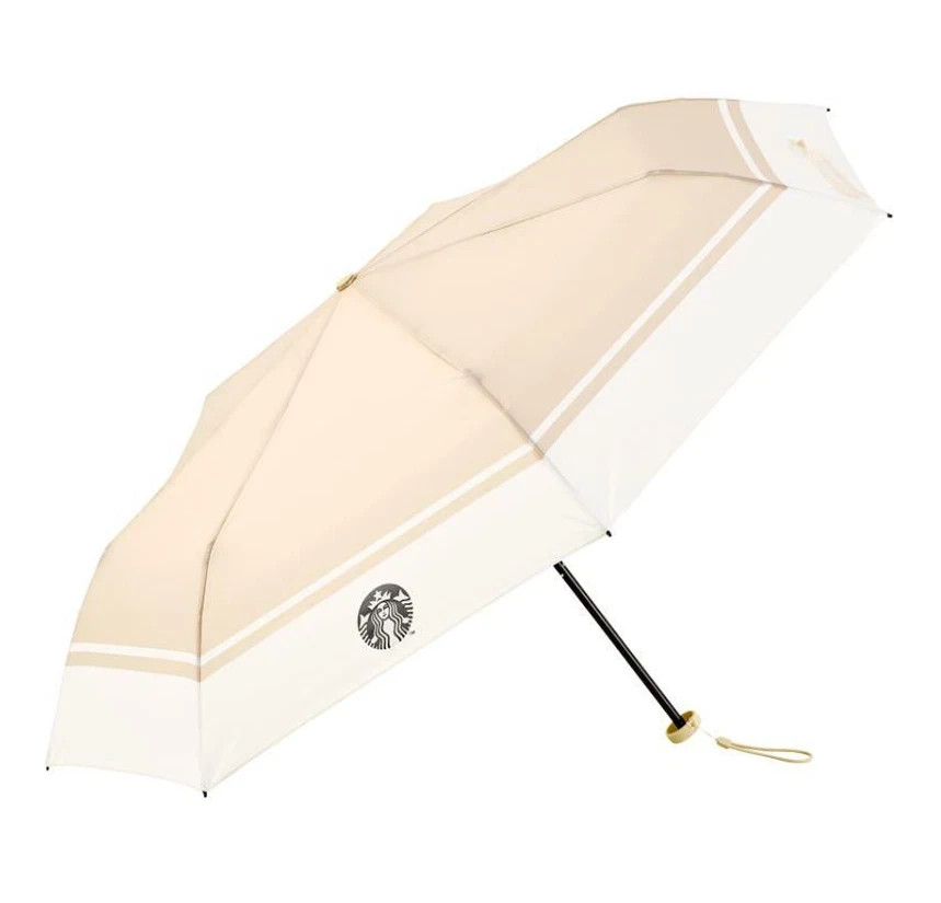 Starbucks Korea 2025 Limited Daily Folding Umbrella Cream Beige