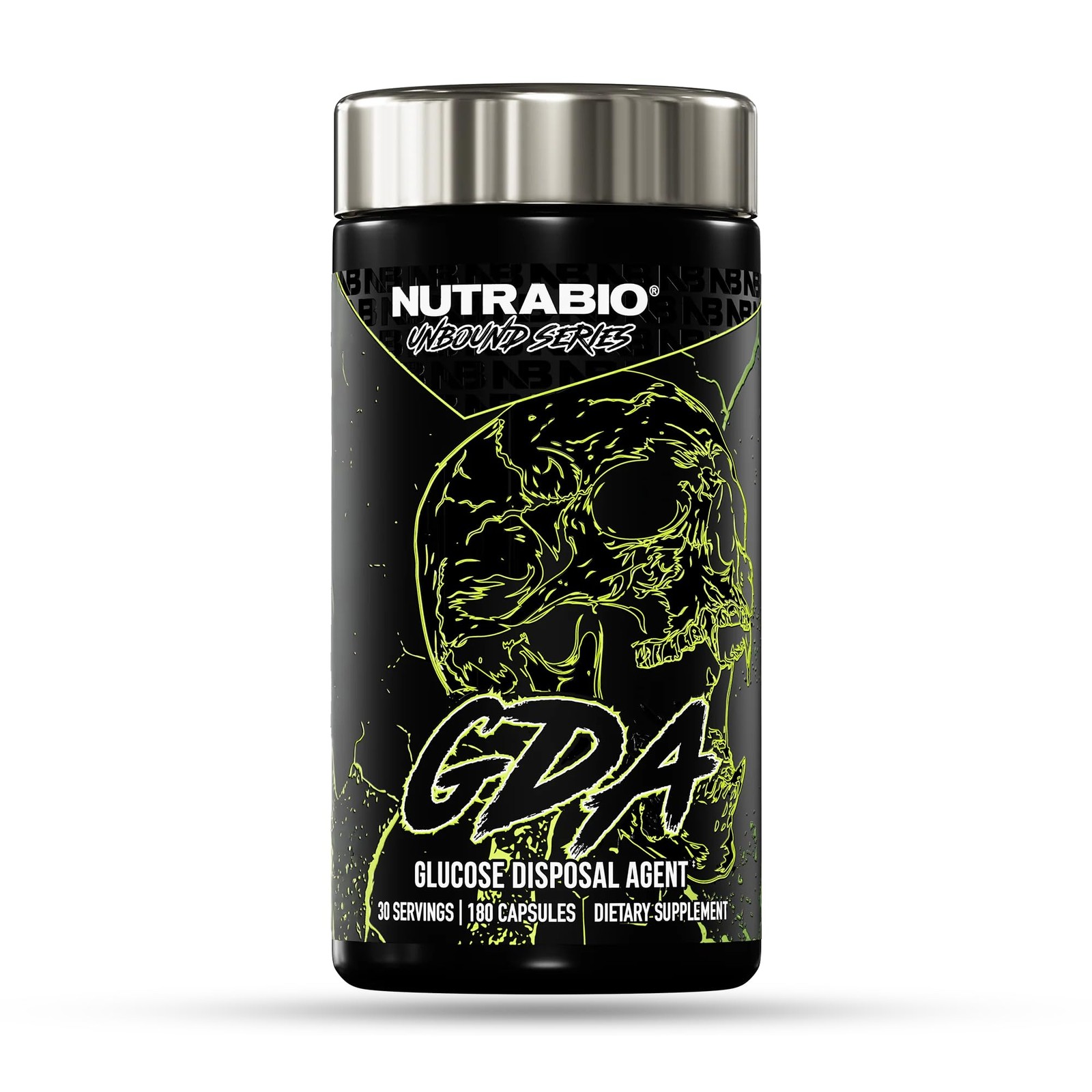NutraBio Unbound GDA Glucose Disposal Agent 180 Capsules exp 7/27