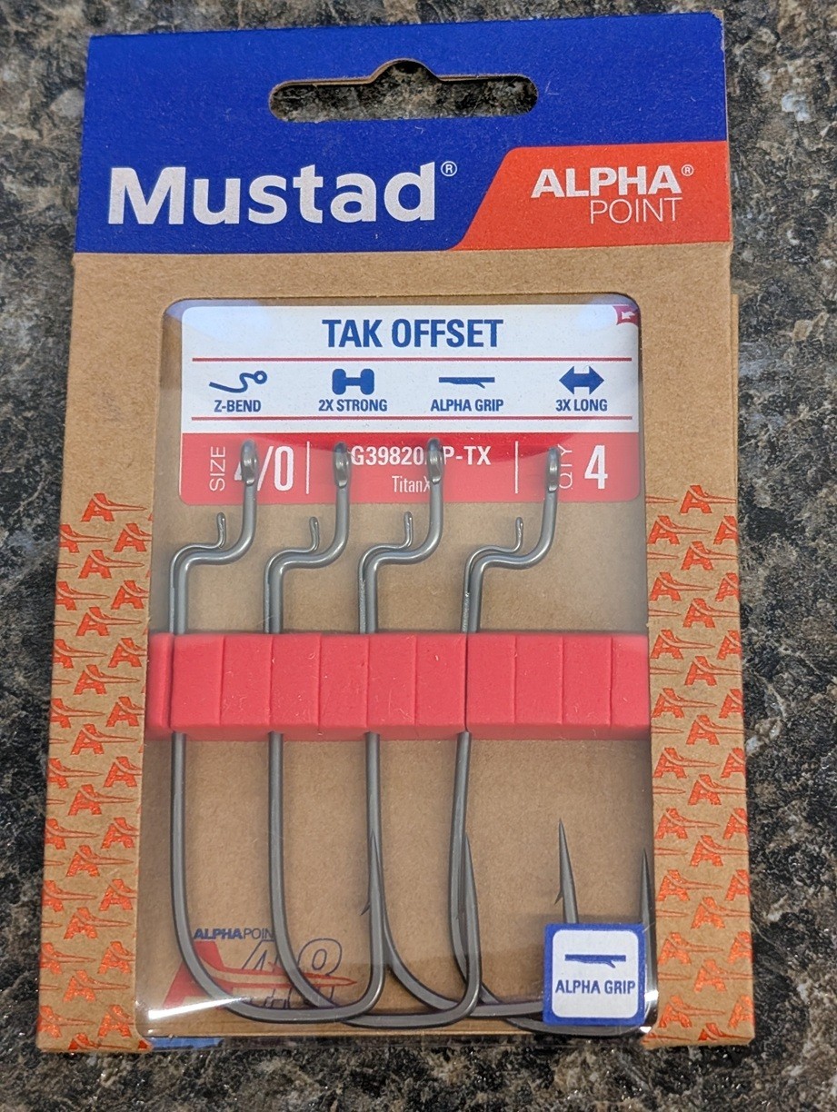 Mustad Alpha-Grip Tak-Offset Hook - Size 4/0 - Alpha Point AG39820AP-TX Hooks