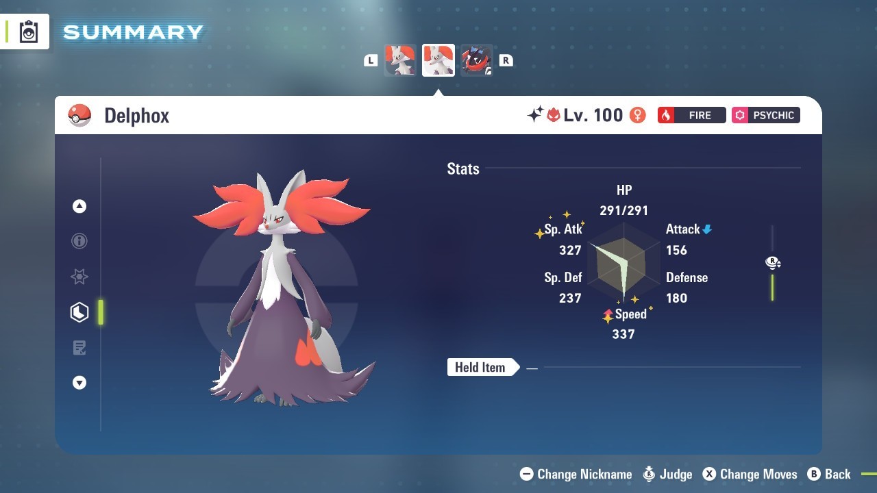 Delphox Shiny Alpha 6IVs Battle Ready - Legends ZA