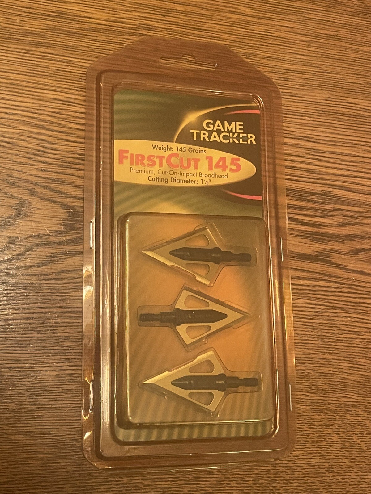 Vintage Game Tracker FirstCut 145 Premium Cut-On-Impact Broadheads  NOS 3 Pack