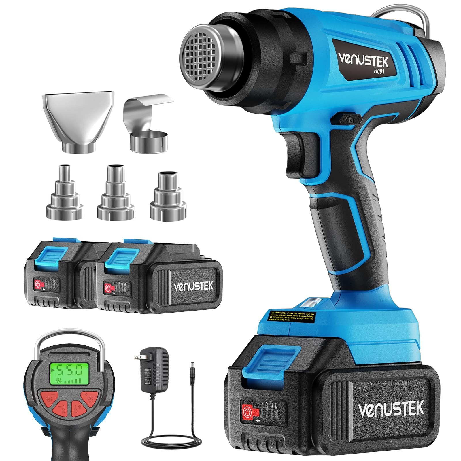 20V Cordless Heat with 2 x 4.0Ah Batteries (122℉–1022℉) Fast-Heating Hot Kit ...