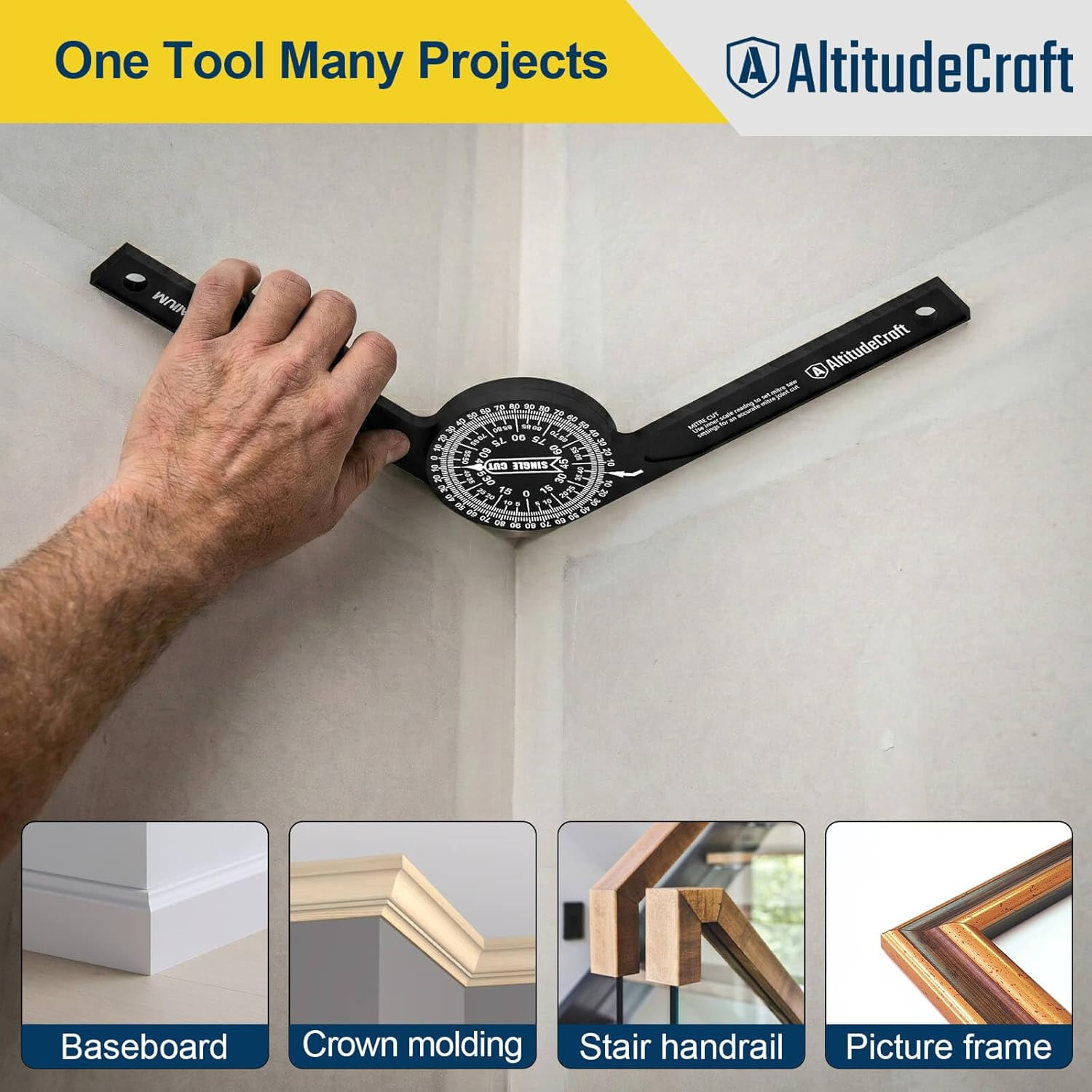 Precision Miter Saw Protractor – No-Math Angle Finder for Crown Molding, Trim