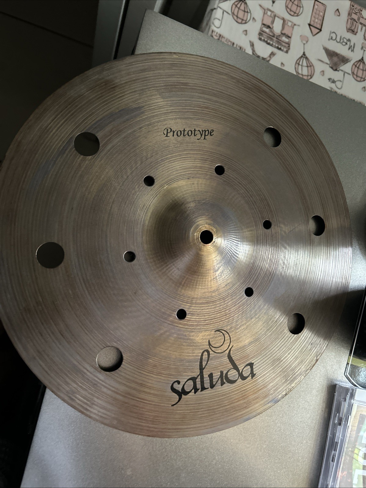 Light Used 15" SALUDA PROTOTYPE SWISS VENTED CRASH CYMBAL/ Excellent Cond..