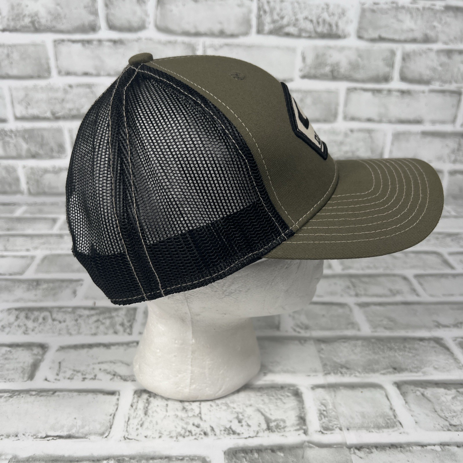 DRAKE MESH BACK BALL CAP SNAP BACK TRUCKER HAT Olive Green