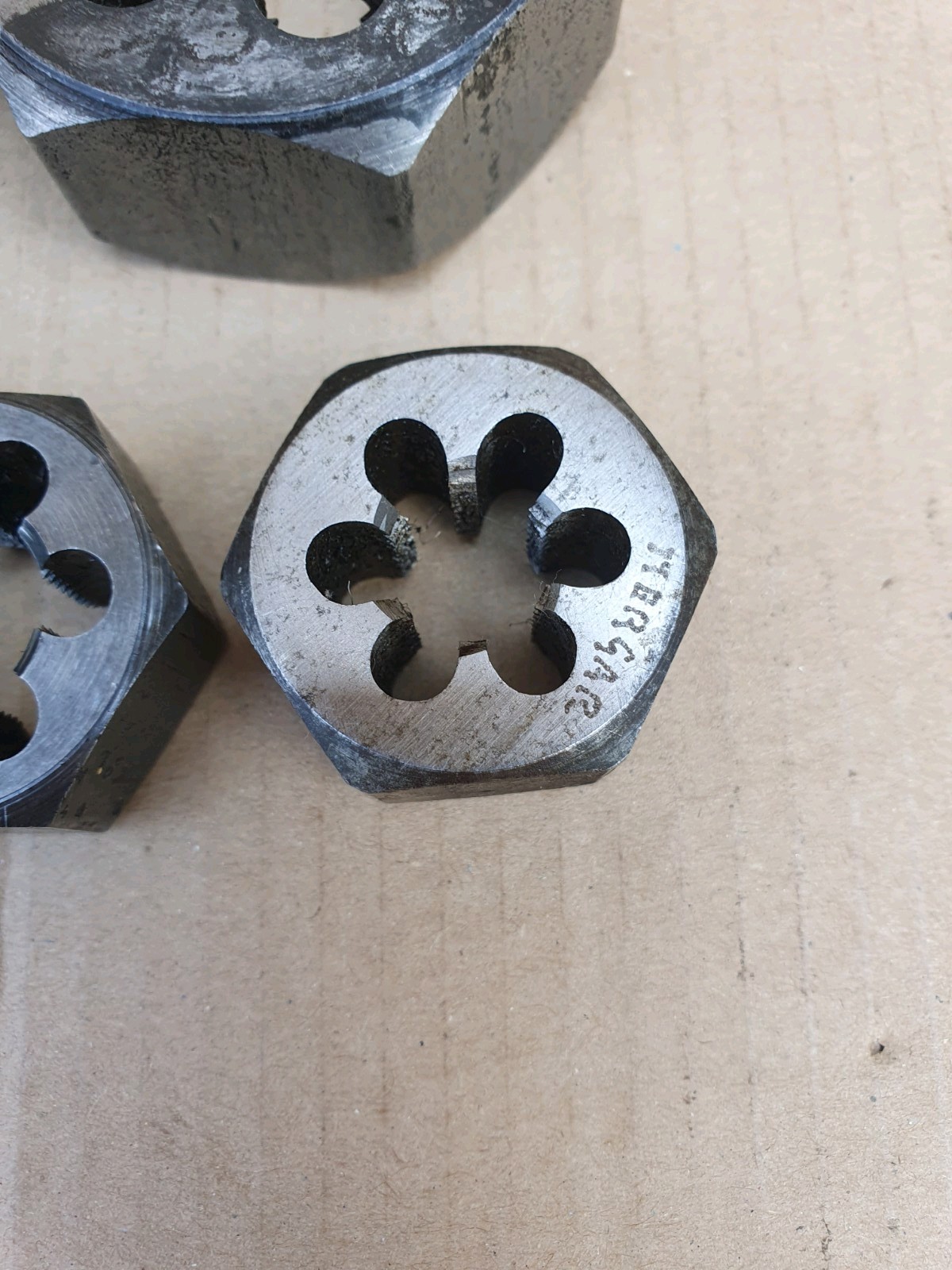 Vintage Hexagonal Rethreading Dies Imperial Measurements