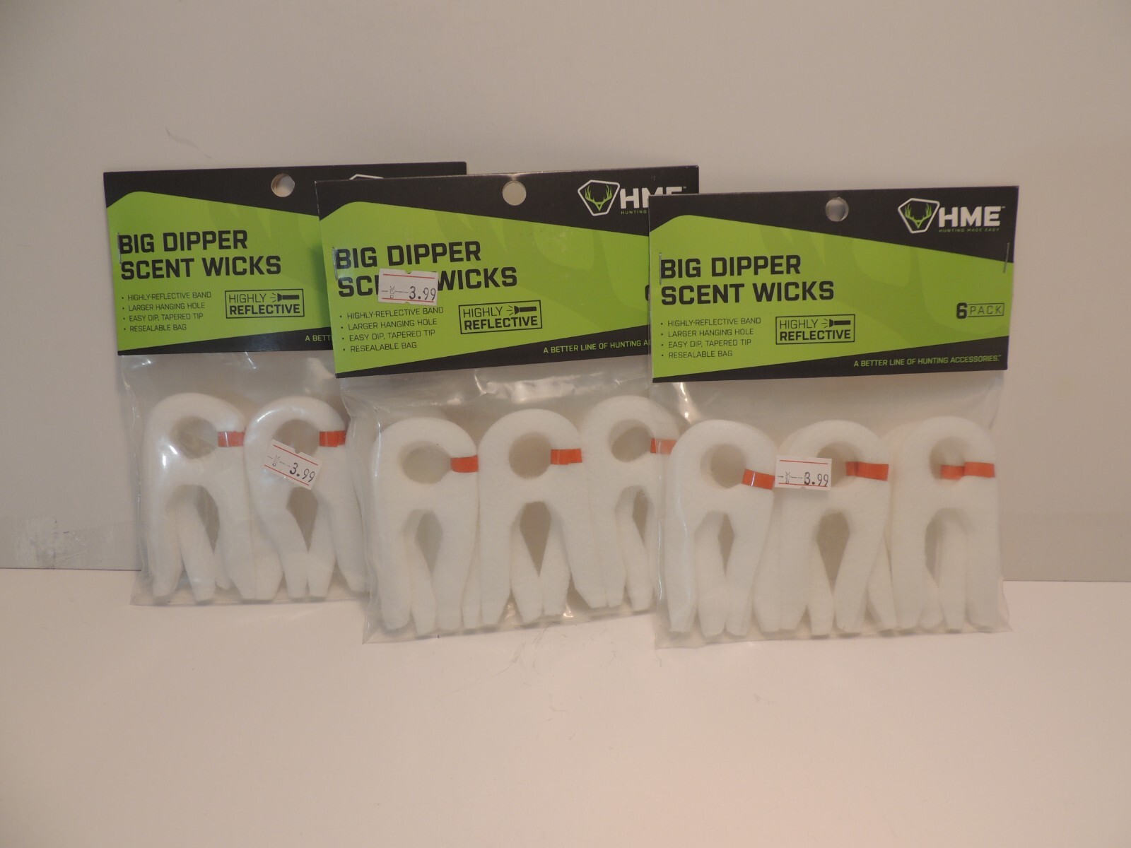 lot of 3 HME Big Dipper Scent Wicks  Scent Dispenser 6 pk  Reflective NEW SEALED
