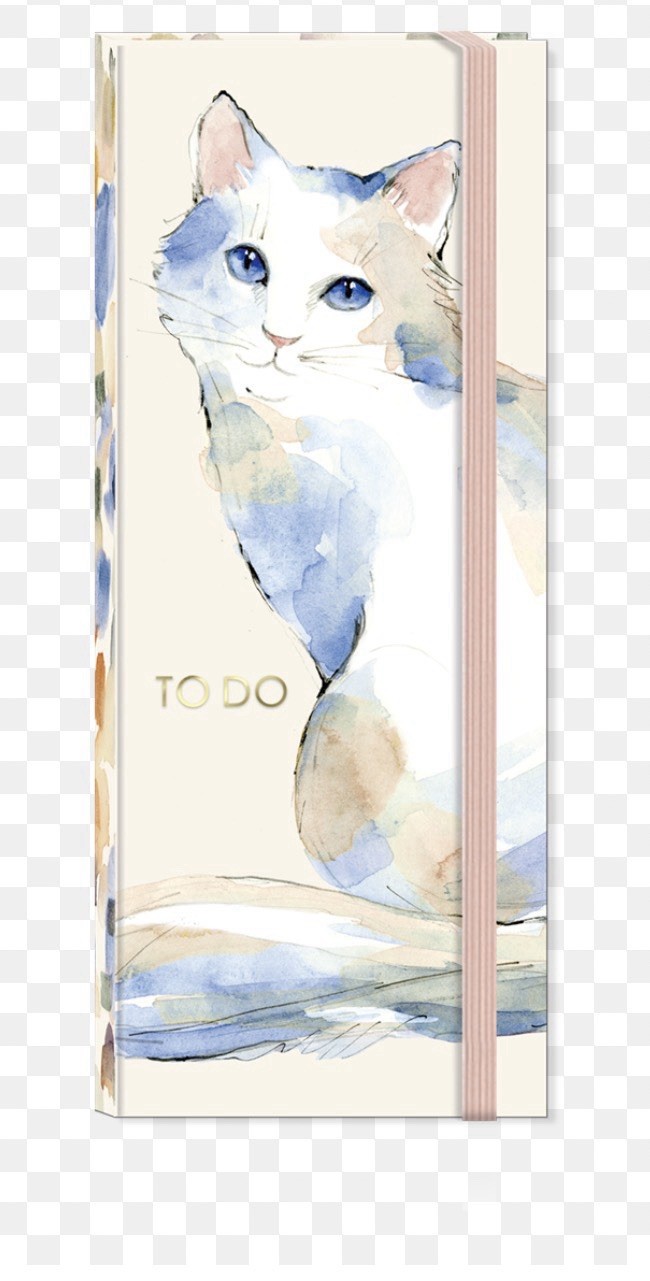 PUNCH STUDIO CAT Watercolor Note-Folio Organizer Sticky Notes Pen NEW