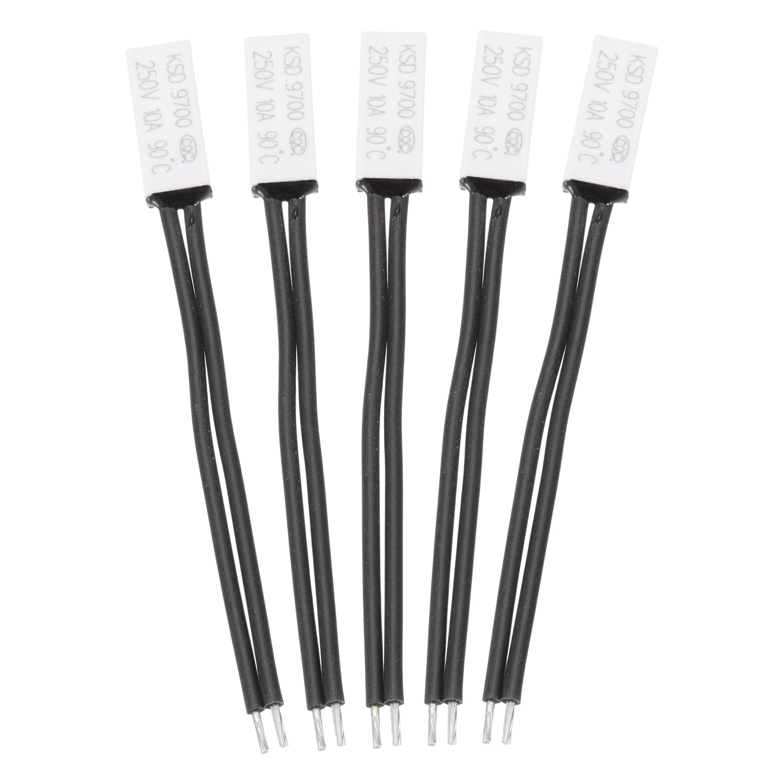 5 Pcs KSD9700 Thermostat 90°C/194°F Temperature Switch N.C 10A Plastic