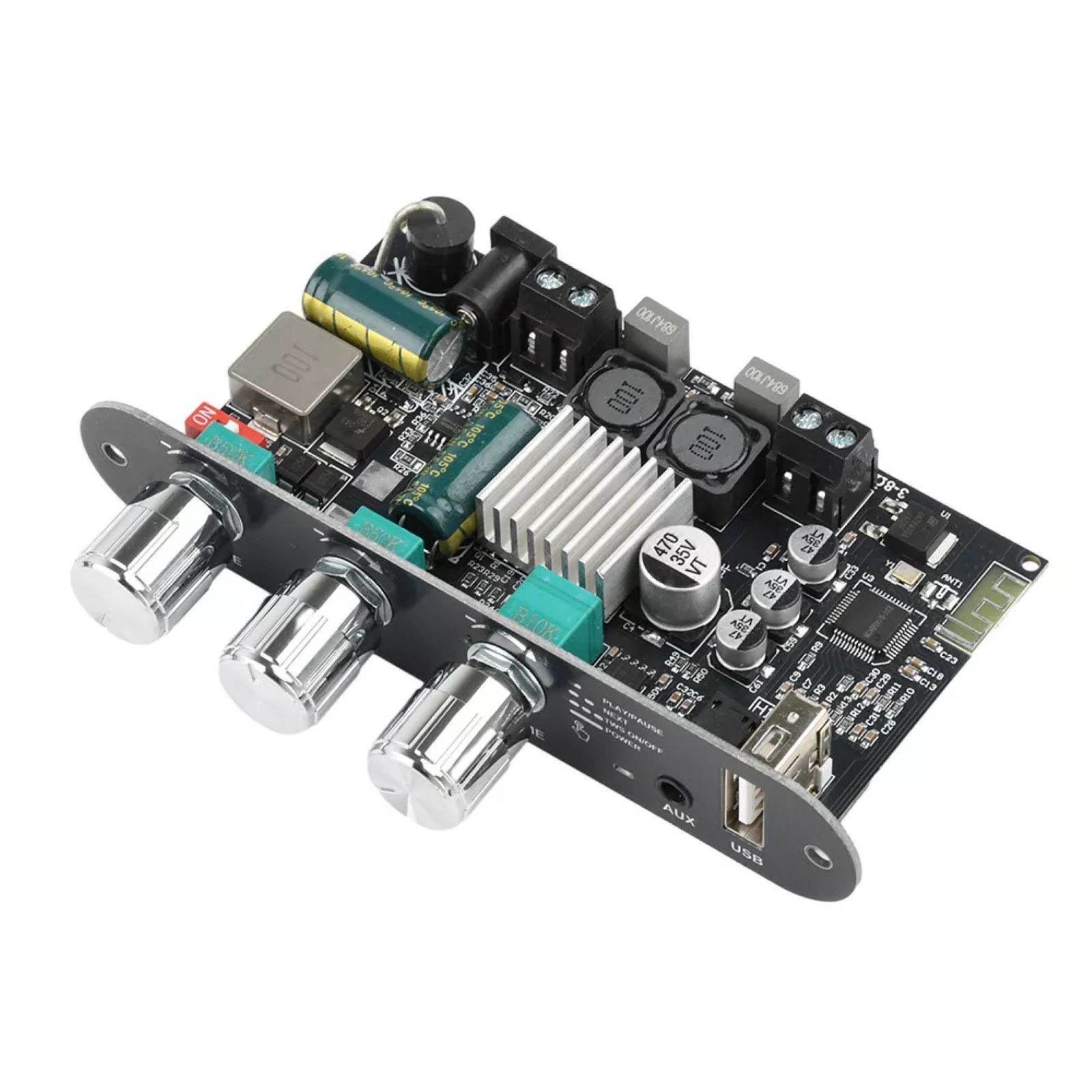 Audio Power Amplifier Board supports Bluetooth, AUX, U disk, and USB sound card