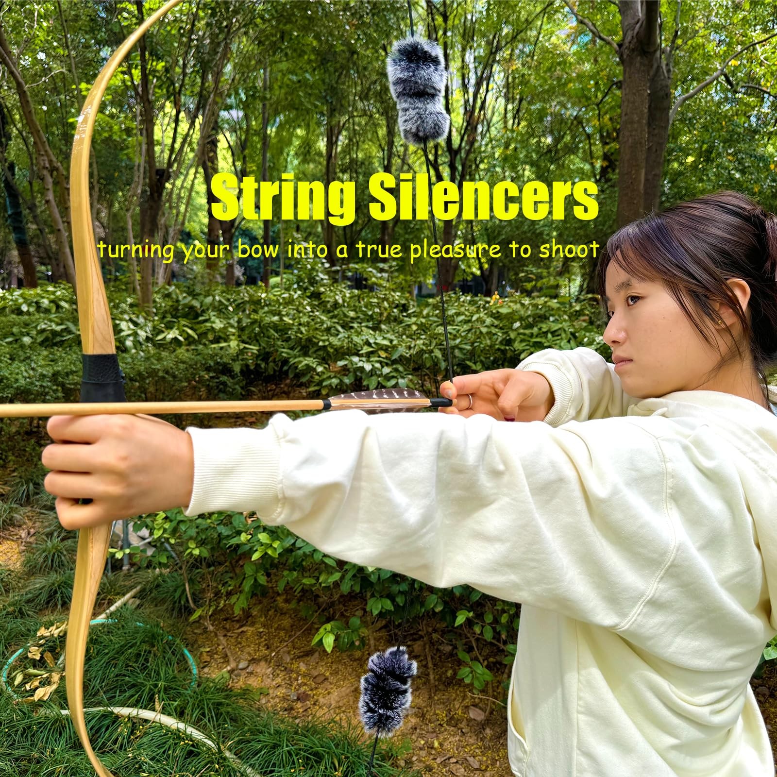 Luoyer 2 Pair Bow String Silencers Soft Bowstring Shock Absorber black