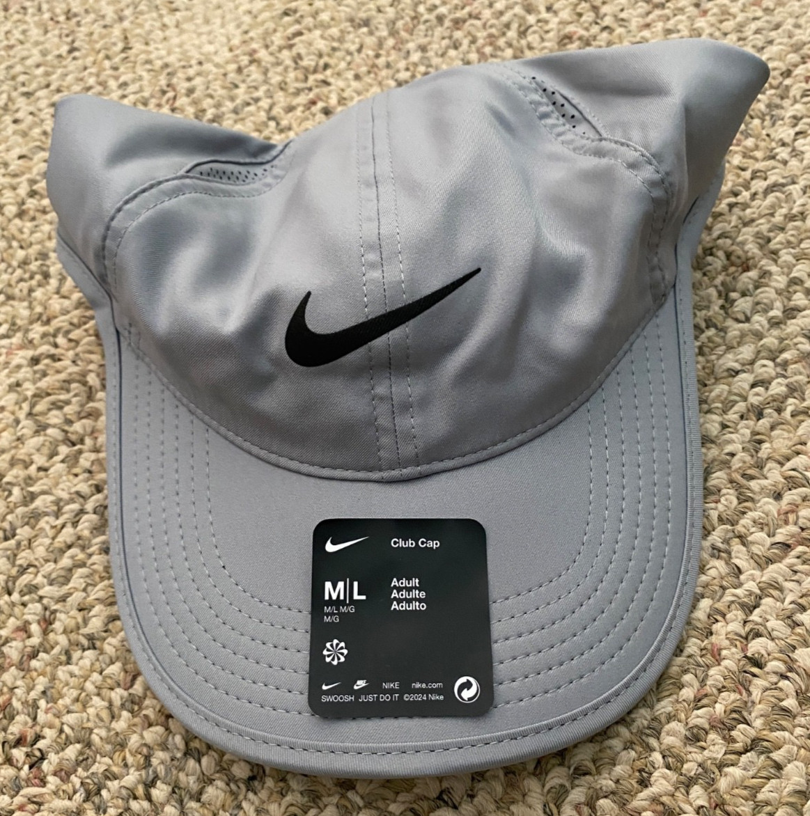 Nike Cap Hat Club Unstructured Featherlight Training FB5682-073 Adult Size M/L
