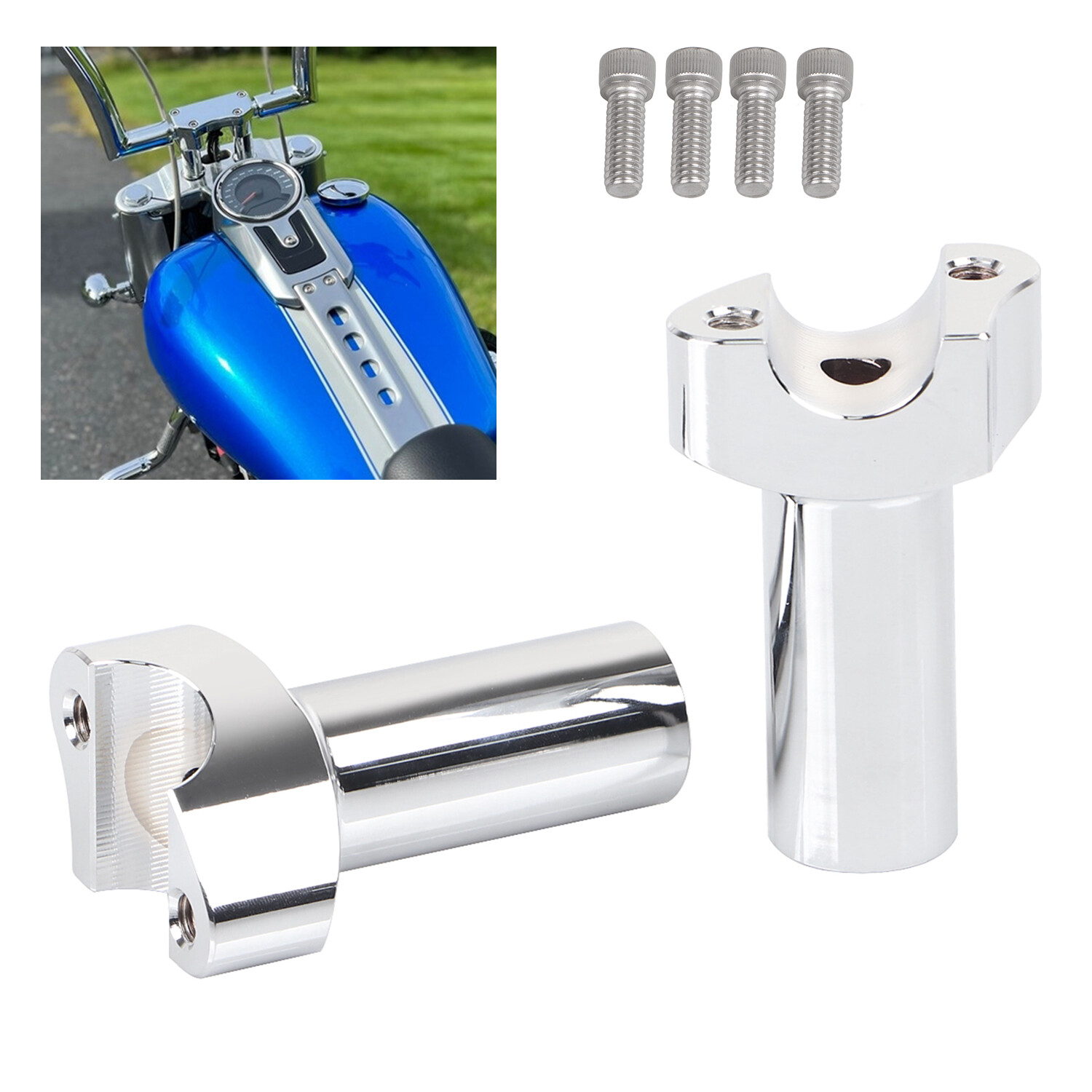3.5" Straight Handlebar Risers For Harley Road Glide FLTRX Night Train Softail