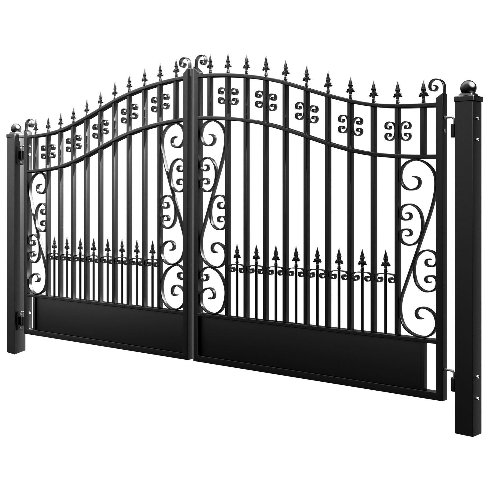 ZUMI 12'x6' Dual Swing Gates for Driveway Outdoor Steel Swing Gates for Home