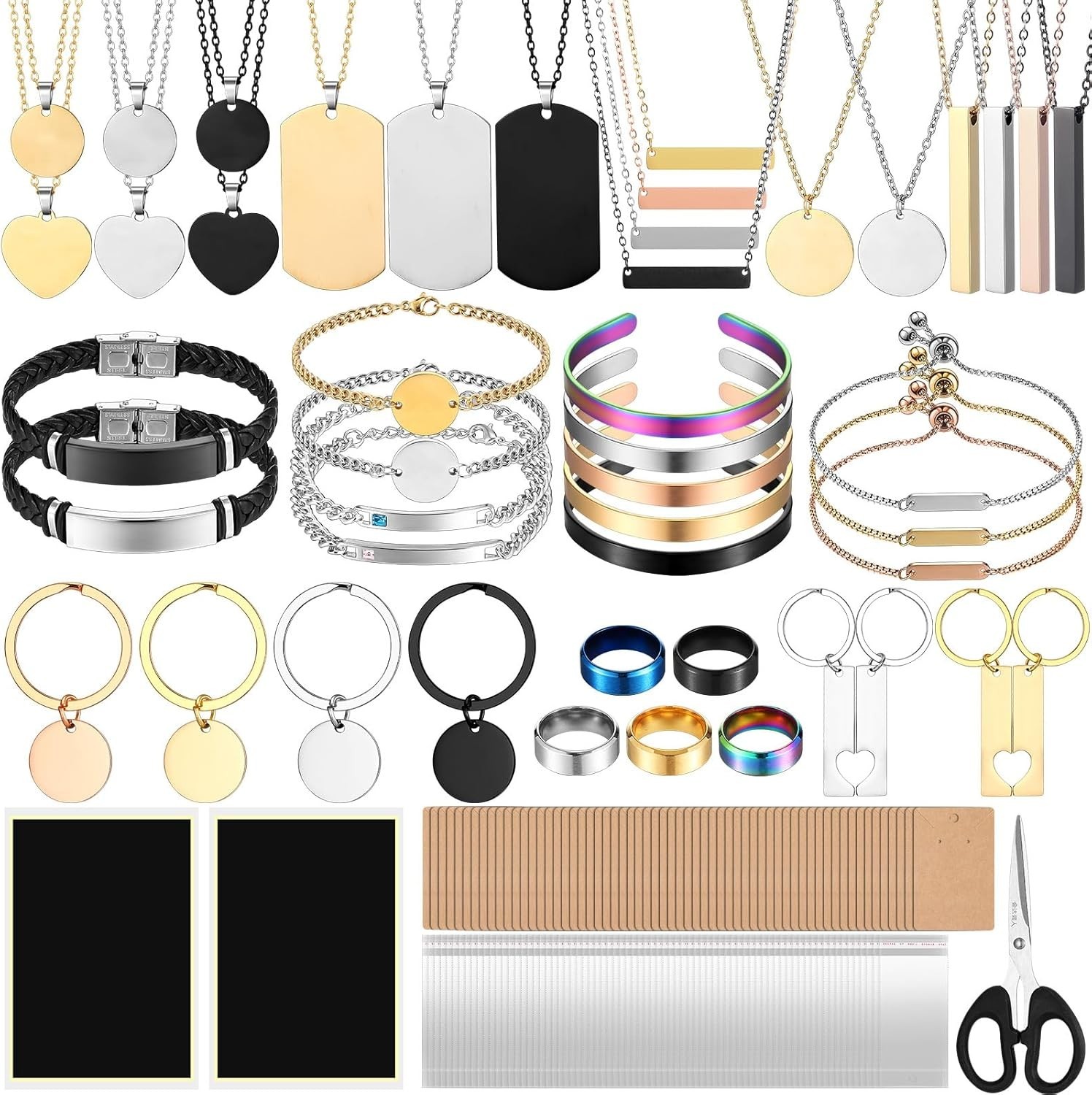 99 Pcs Laser Engraving Materials Bulk Include 46 Jewelry Making Engraving Acces