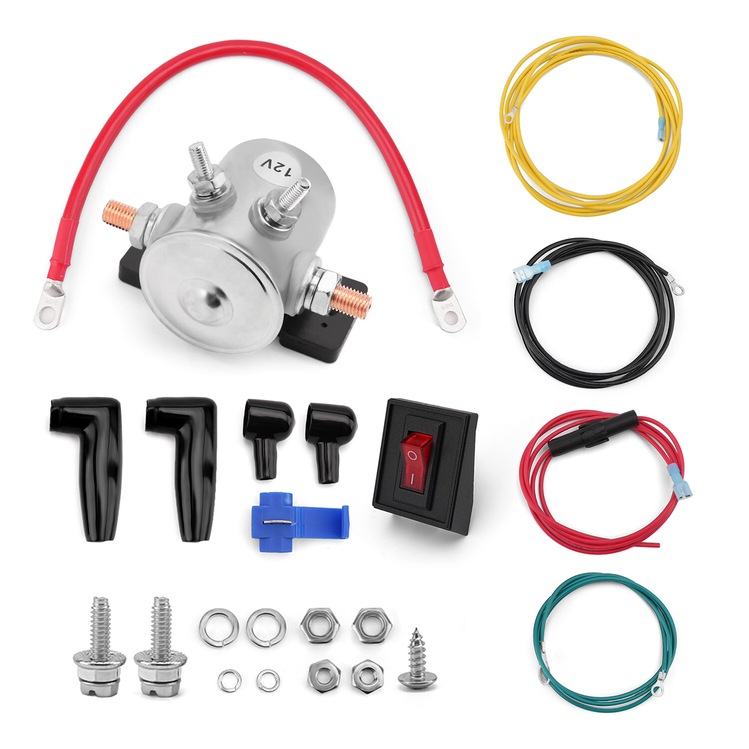 Power Interrupt Kit Winch Battery Solenoid Cut-Off Switch Wiring Install for