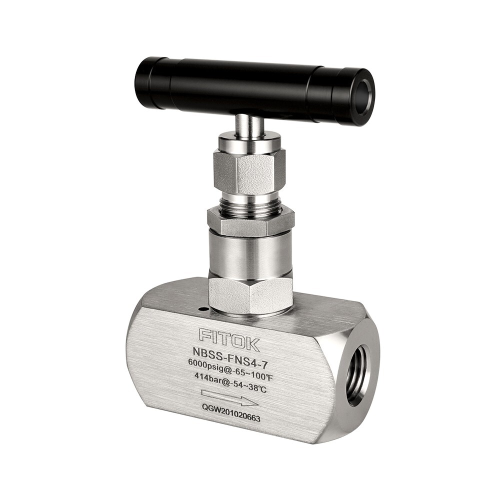 FITOK 316SS Screwed Bonnet Needle Valve 1/4 Female NPT 0.16 in Orifice 6000 psig