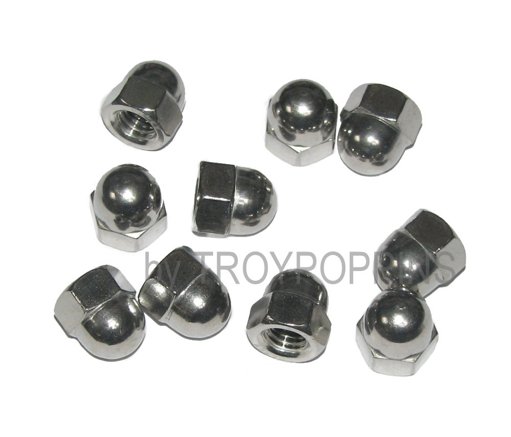 10-SS M8-1.25 HEX CAP ACORN NUTS TYPE A2 METRIC STAINLESS STEEL HARDWARE 8MM