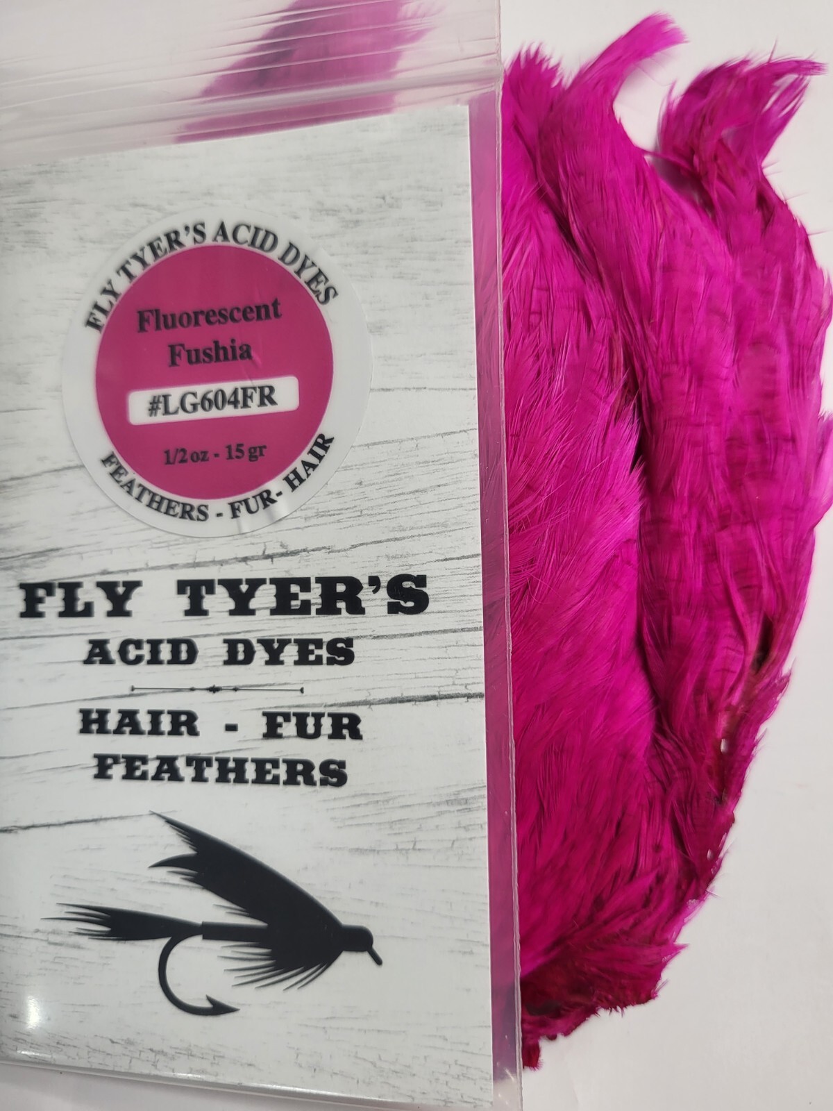 LUCKY7 Fly Tyer's Acid Dyes " Fluo. Fushia " 1/2oz-15gr for Hair-Fur-Feathers