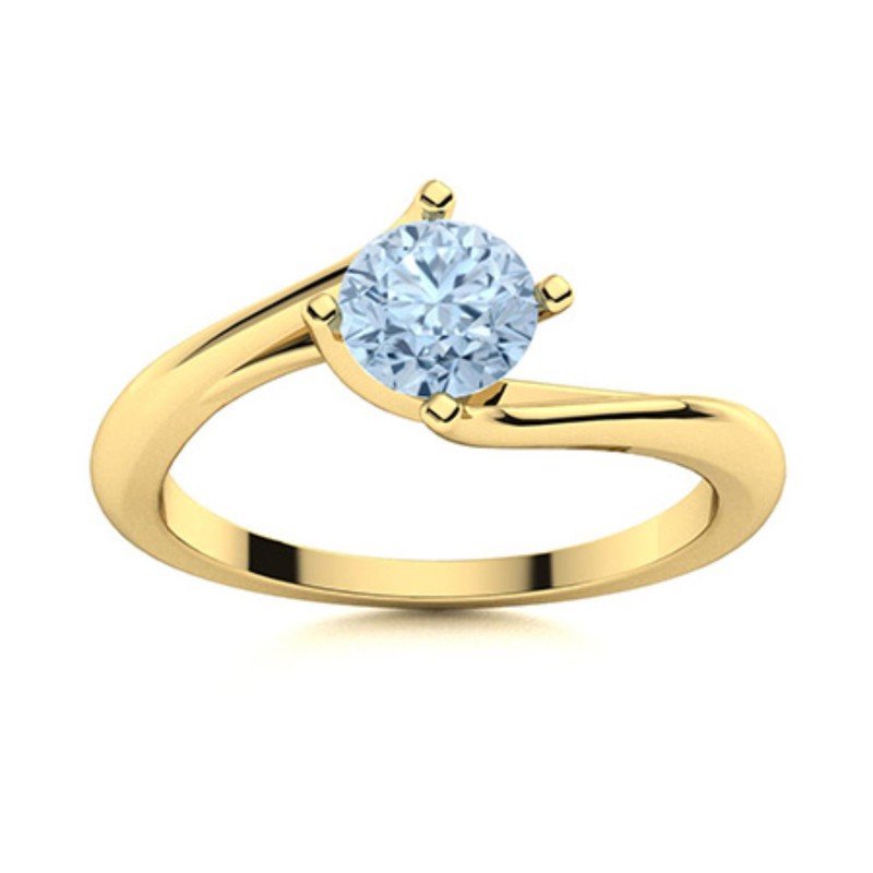 Sterling Silver Crown Chakra Aquamarine Stone Solitaire Mother Ring Jewelry