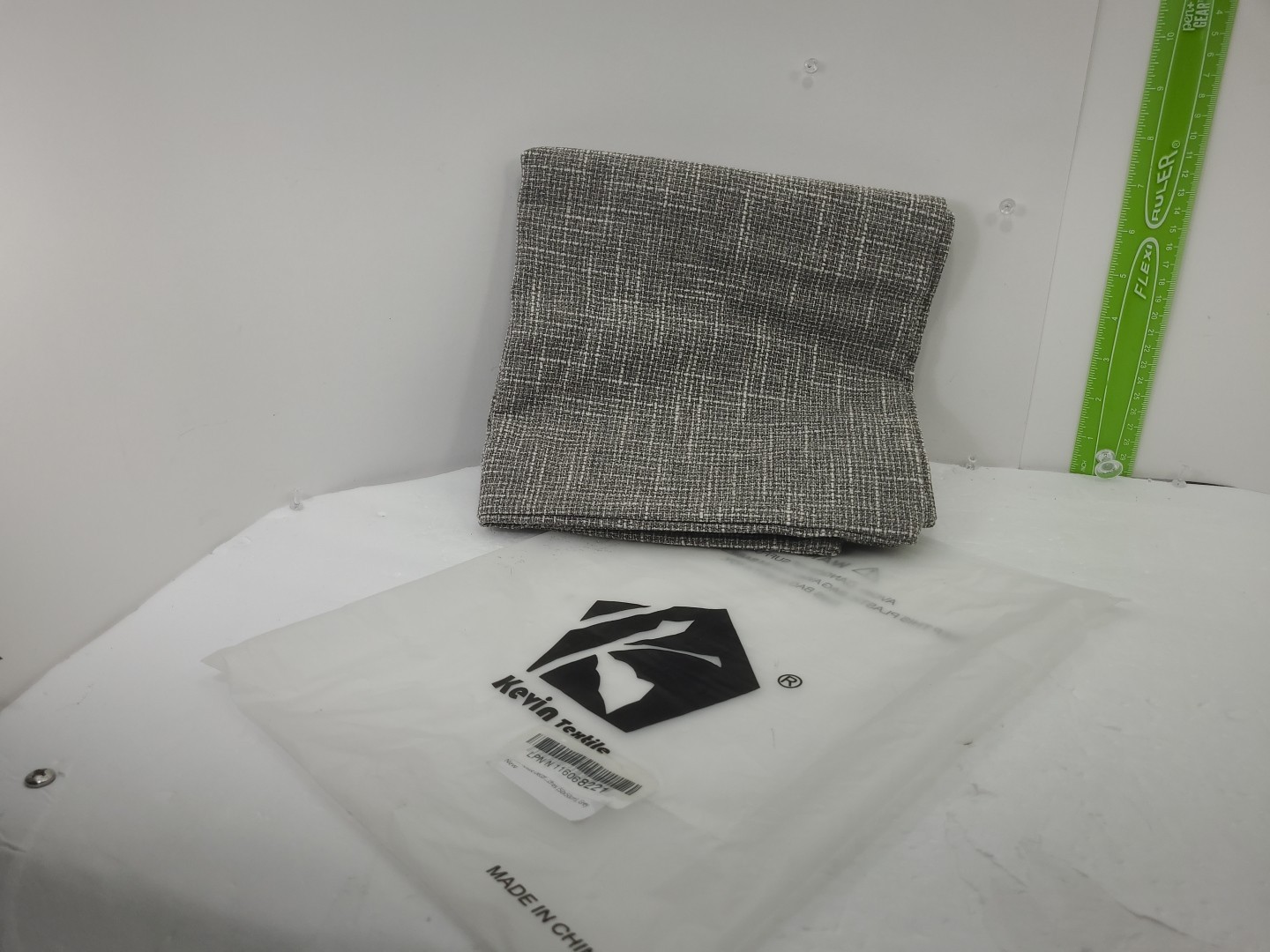 Kevin Textile Grey 50cm X 50cm Fabric Throw Cover