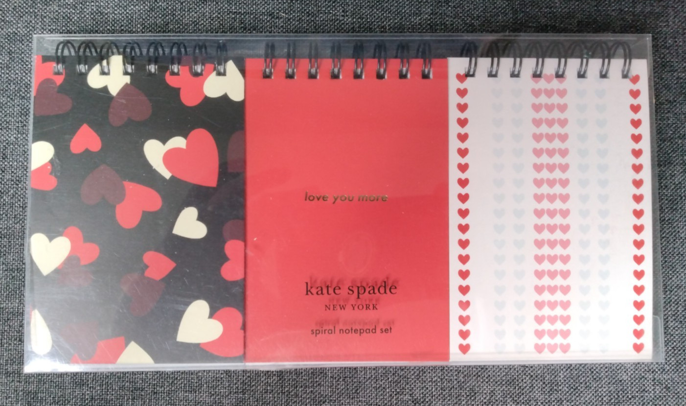 New Kate Spade Love You More Spiral Notepad Set of 3
