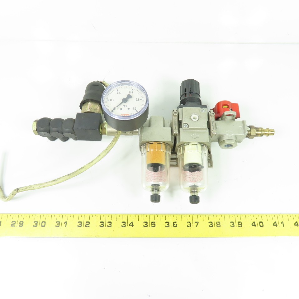 SMC AW20-F02 AFM20-F02 Pneumatic Air Filter Regulator W/VHS20-F02 Relief Valve