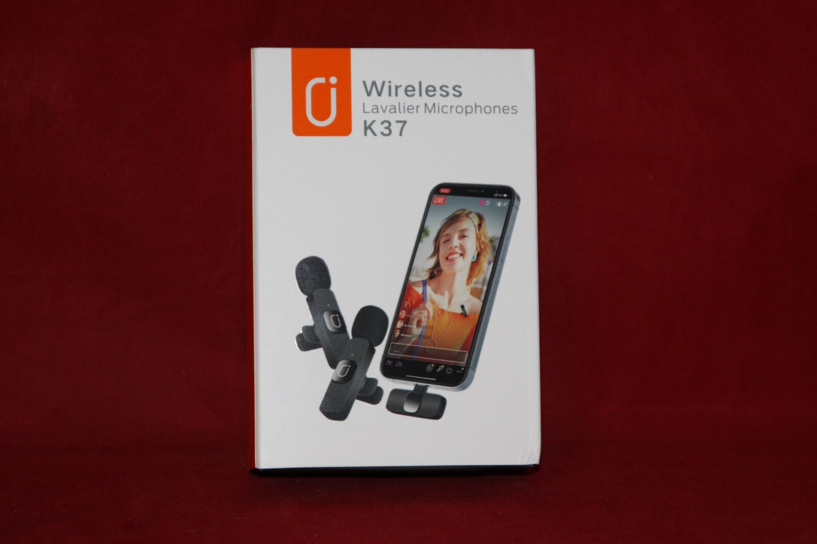 Wireless Lavalier Microphones, K37, Black, for iPhone Lighting Port