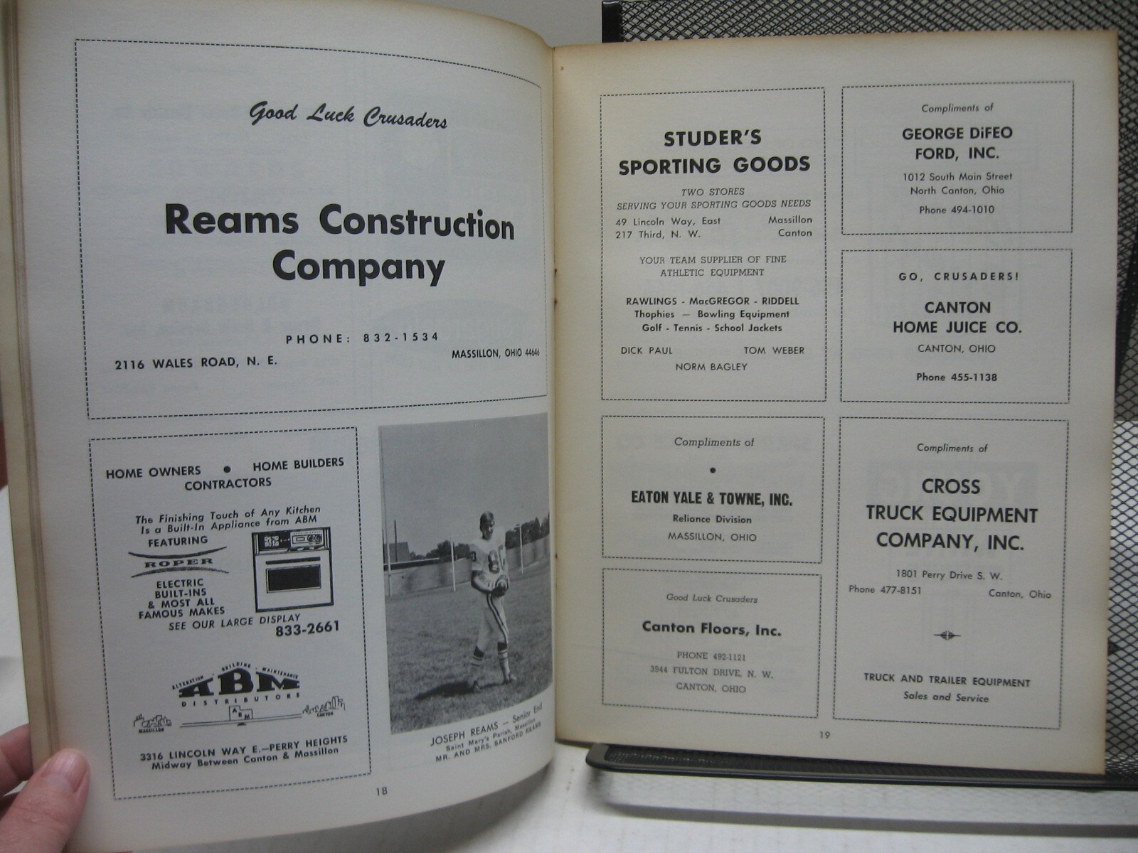 1969 Football Program Central Catholic Crusaders vs Canton South