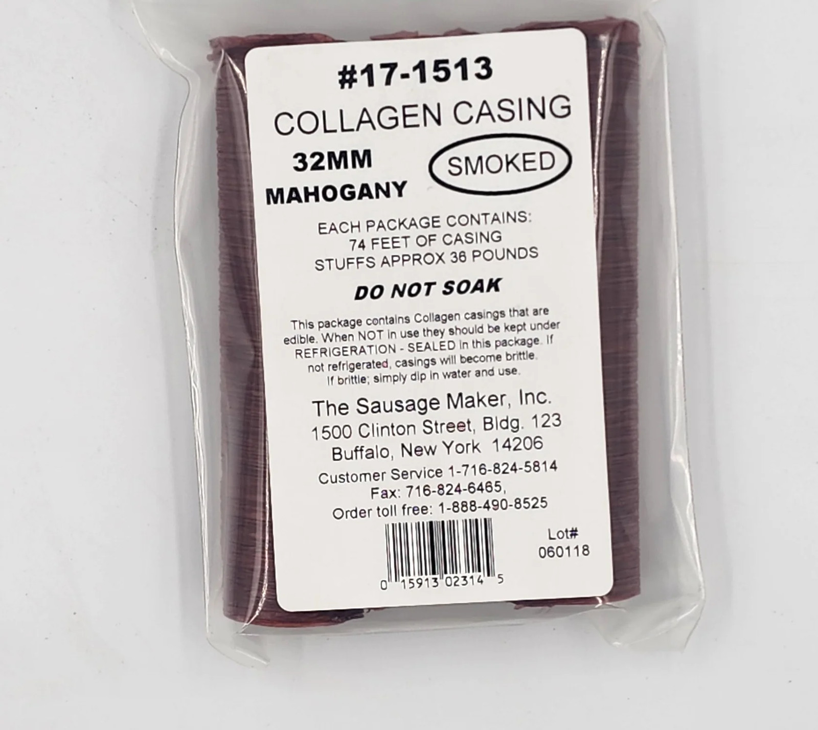 The Sausage Maker Smoked Mahogany Collagen Casings