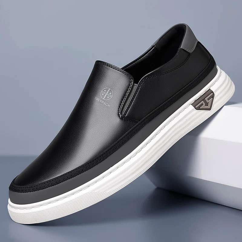 Leather Shoes for Men Office Formal Flats Leisure Walk Driving Outdoor Moccasins