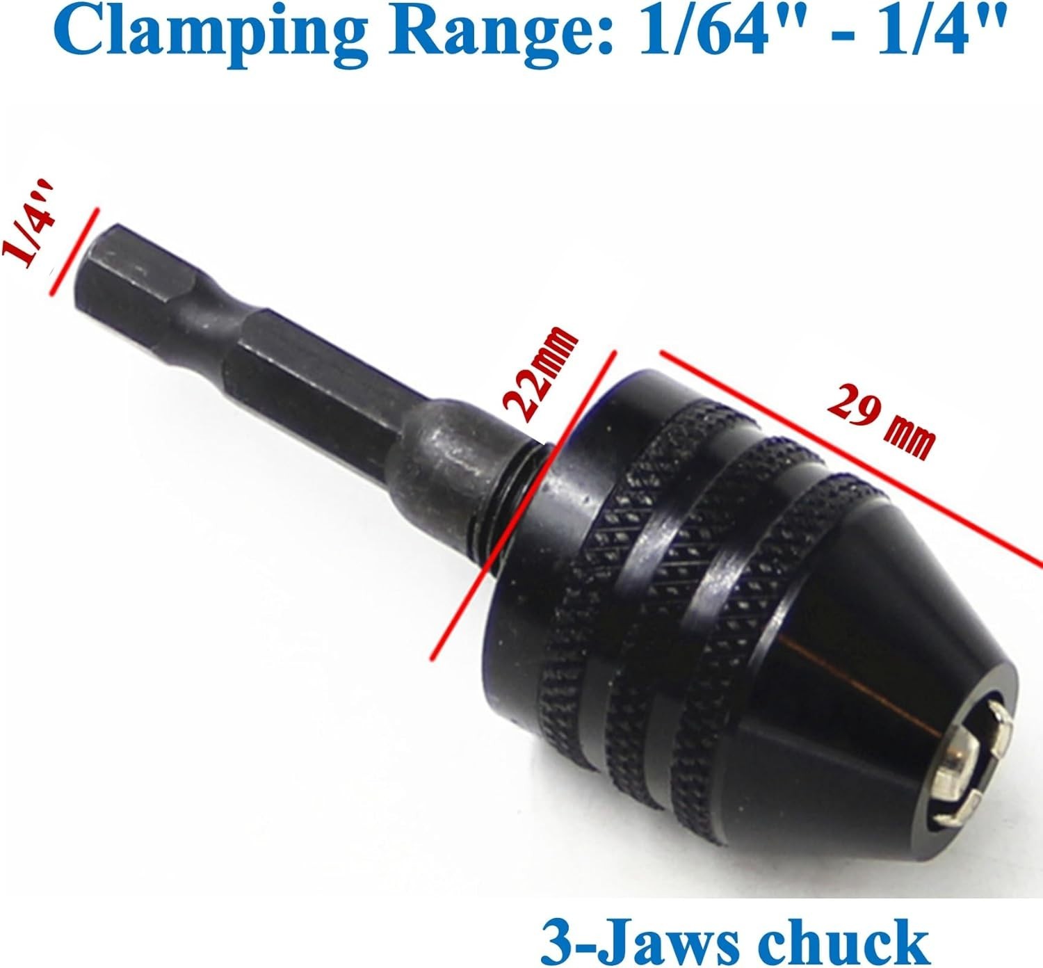 Keyless Chuck Adapter for Impact Driver - 2Pcs Impact Drill Adapter 1/4 Hex S...