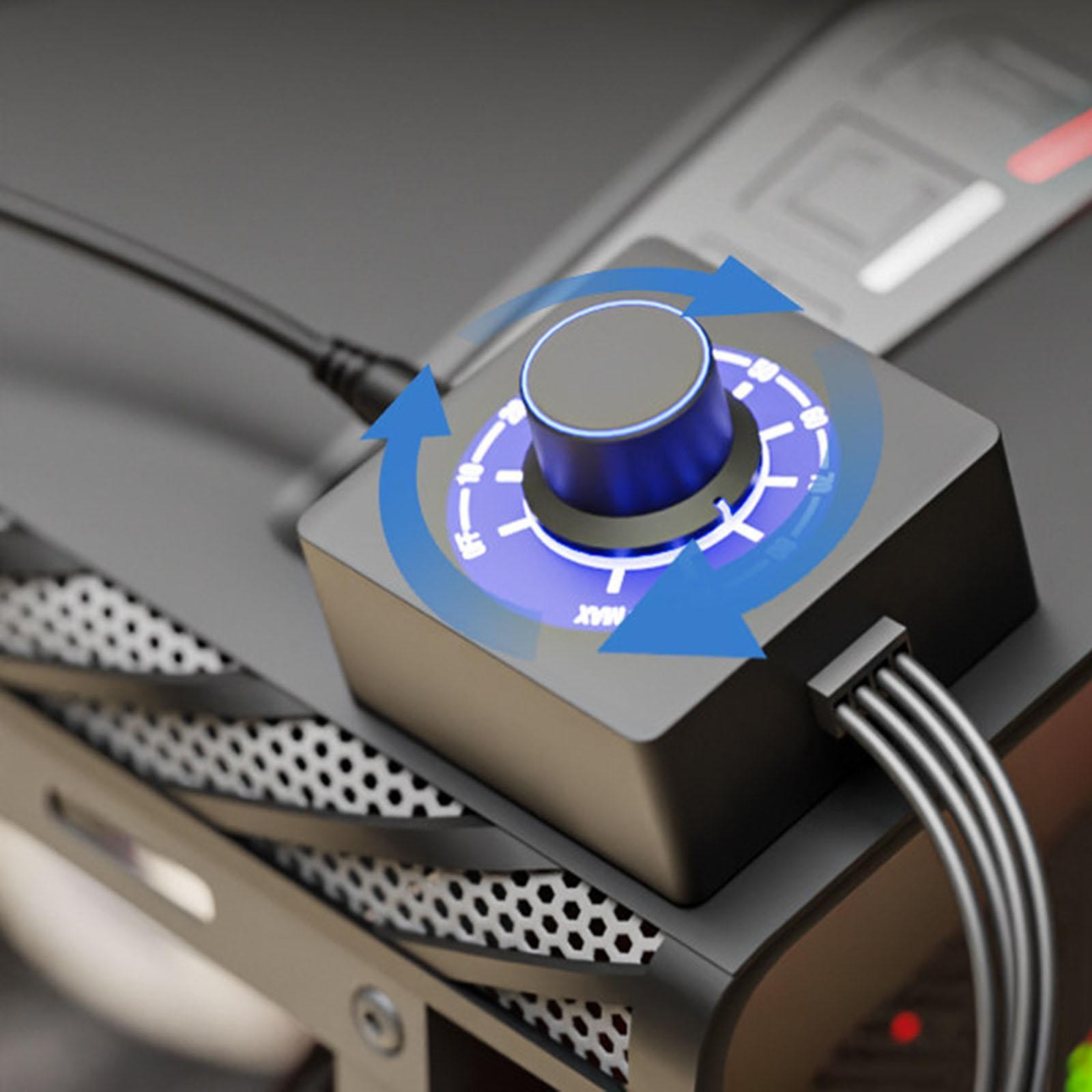 4 Pin PWM Fan Controller Regulation Cooling Fan Speed Knob Portable 12V 24V