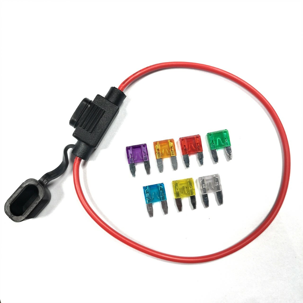 12V 7 Fuses In Line Mini Blade Car Fuse Holder Motorcycle Automotive AWG