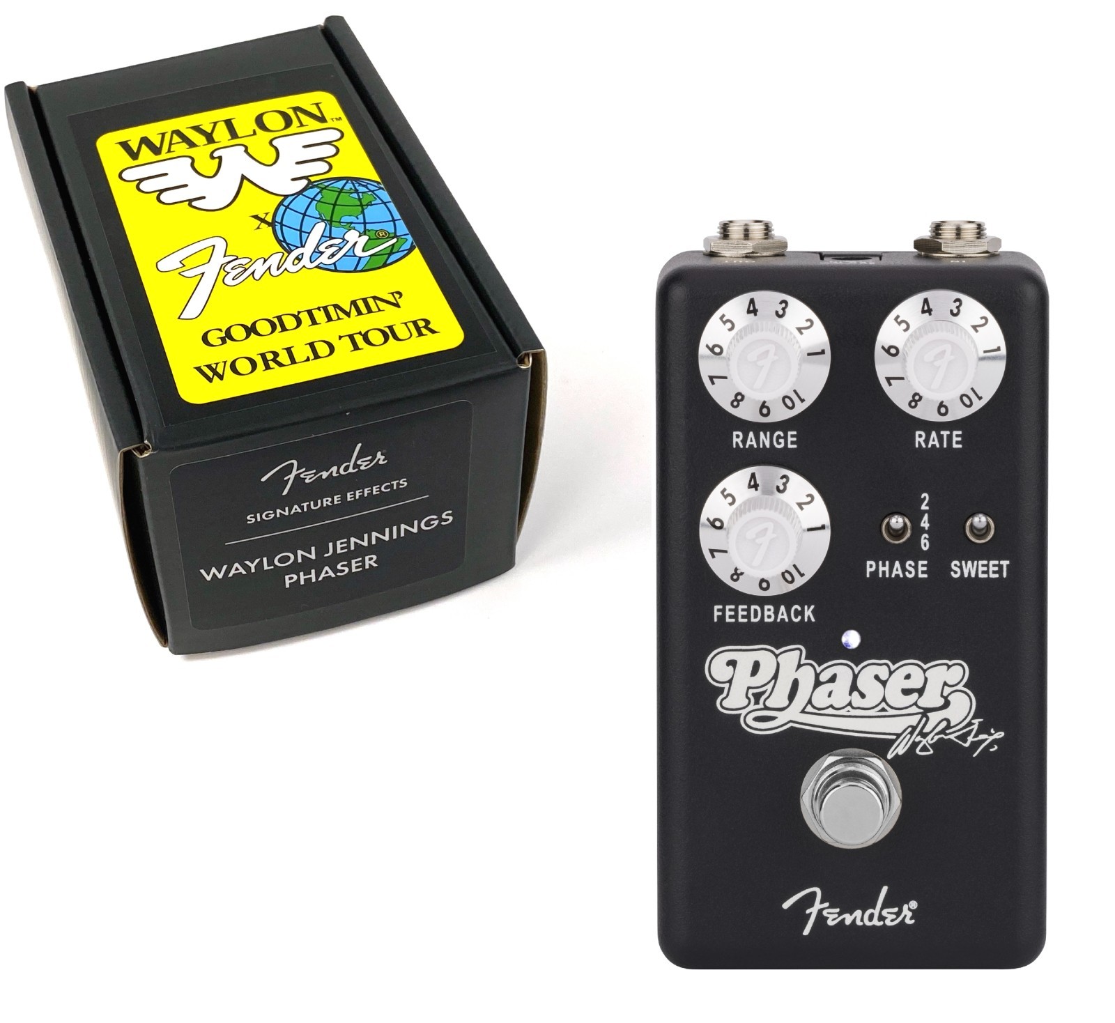 Genuine Fender WAYLON JENNINGS PHASER ANALOG Effects Pedal Goodtimin World Tour
