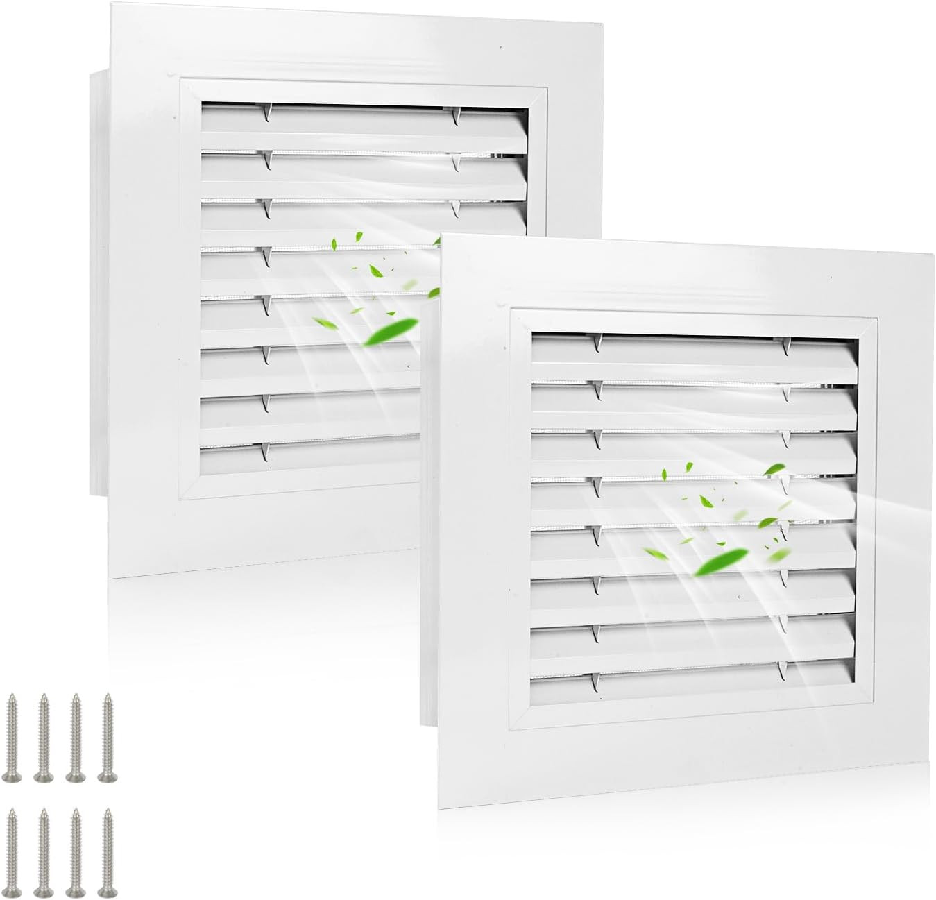 2Pcs 12" X 12" Premium Aluminum Gable Vents with Screen, Paintable Design -Ideal