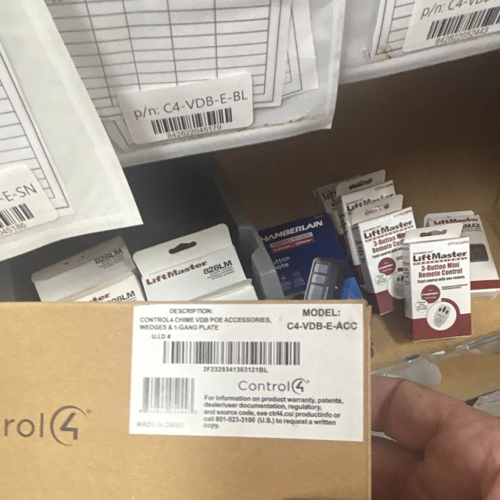 Control4 C4-VDB-E-ACC Video Doorbell PoE Wedge & 1-Gang Plate for C4-VDB-E