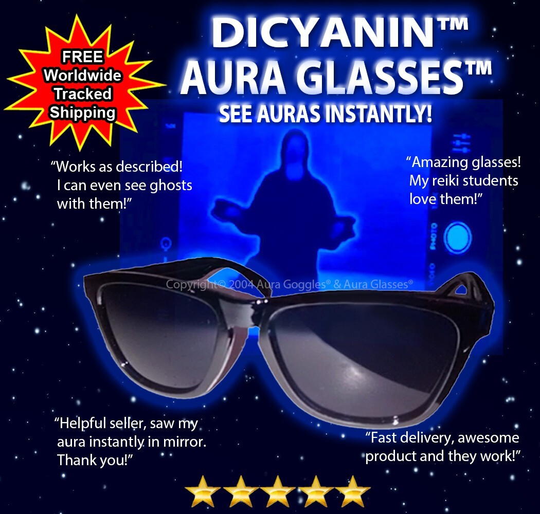 OFFICIAL DICYANIN AURA GLASSES reiki detector ir  uv hunting ghost evp ouija emf