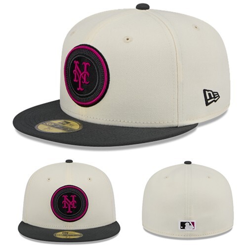 New Era New York Mets  Fitted Hat MLB 24 City Connect Chrome Gray 2 Tone Cap