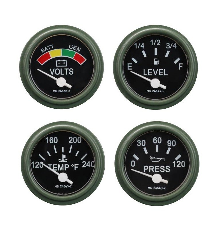 Humvee Green 4 Gauge Set Military Equipment Replacement M998 M1123 M1045 Truck